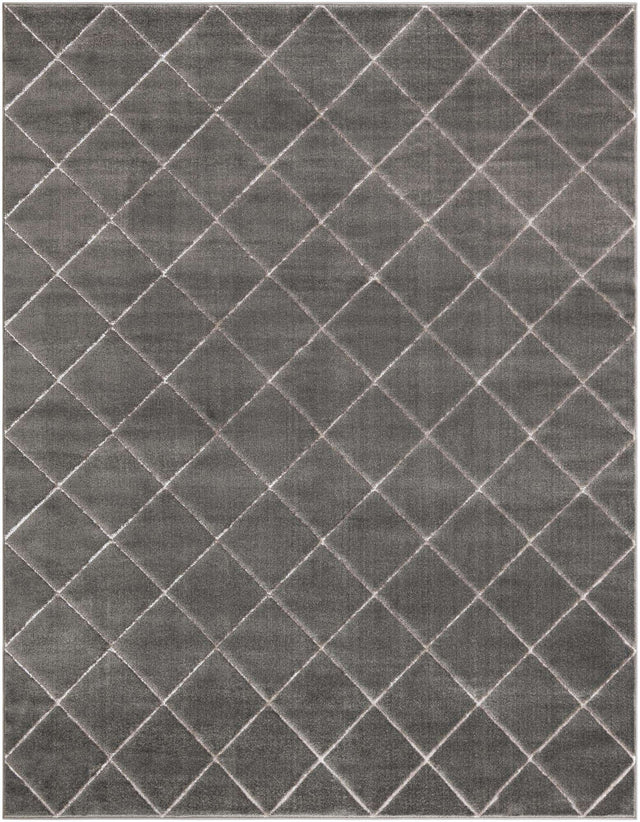 Gray and Silver 7' 10 x 10' Vogue Geo Rectangle Area Rug Geometric Glam Style Shiny Accents Carpet Mat for Unique Interior Design & Home Decor for Sale at Rug Engine