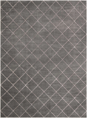 Gray and Silver 9' x 12' Vogue Geo Rectangle Area Rug Geometric Glam Style Shiny Accents Carpet Mat for Unique Interior Design & Home Decor for Sale at Rug Engine