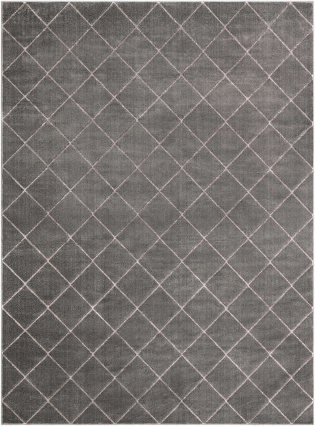 Gray and Silver 9' x 12' Vogue Geo Rectangle Area Rug Geometric Glam Style Shiny Accents Carpet Mat for Unique Interior Design & Home Decor for Sale at Rug Engine