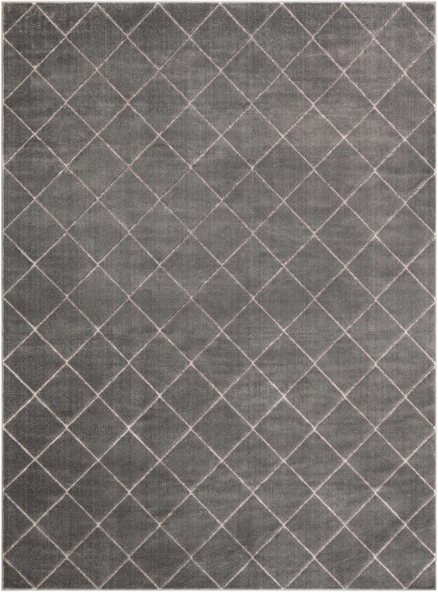 Gray and Silver 9' x 12' Vogue Geo Rectangle Area Rug Geometric Glam Style Shiny Accents Carpet Mat for Unique Interior Design & Home Decor for Sale at Rug Engine