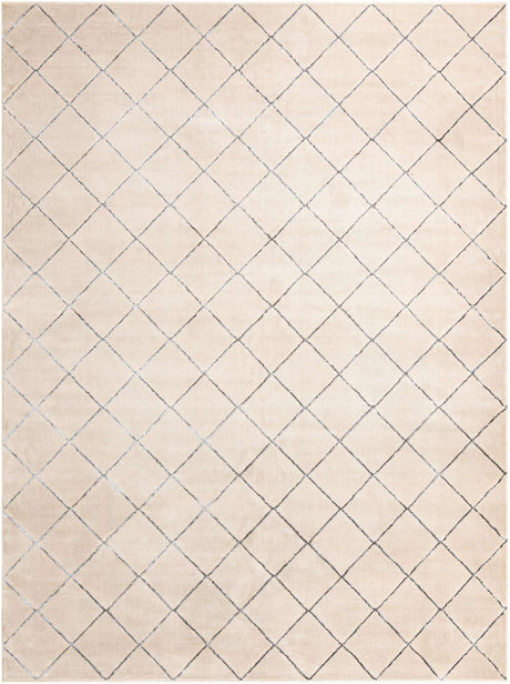 White and Silver 10' x 13' 1 Vogue Geo Rectangle Area Rug Geometric Glam Style Shiny Accents Carpet Mat for Unique Interior Design & Home Decor for Sale at Rug Engine