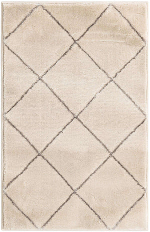 White and Silver 2' x 3' 1 Vogue Geo Rectangle Area Rug Geometric Glam Style Shiny Accents Carpet Mat for Unique Interior Design & Home Decor for Sale at Rug Engine