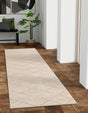 White and Silver 2' x 5' 1 Vogue Geo Runner Area Rug Geometric Glam Style Shiny Accents Carpet Mat for Unique Interior Design & Home Decor for Sale at Rug Engine