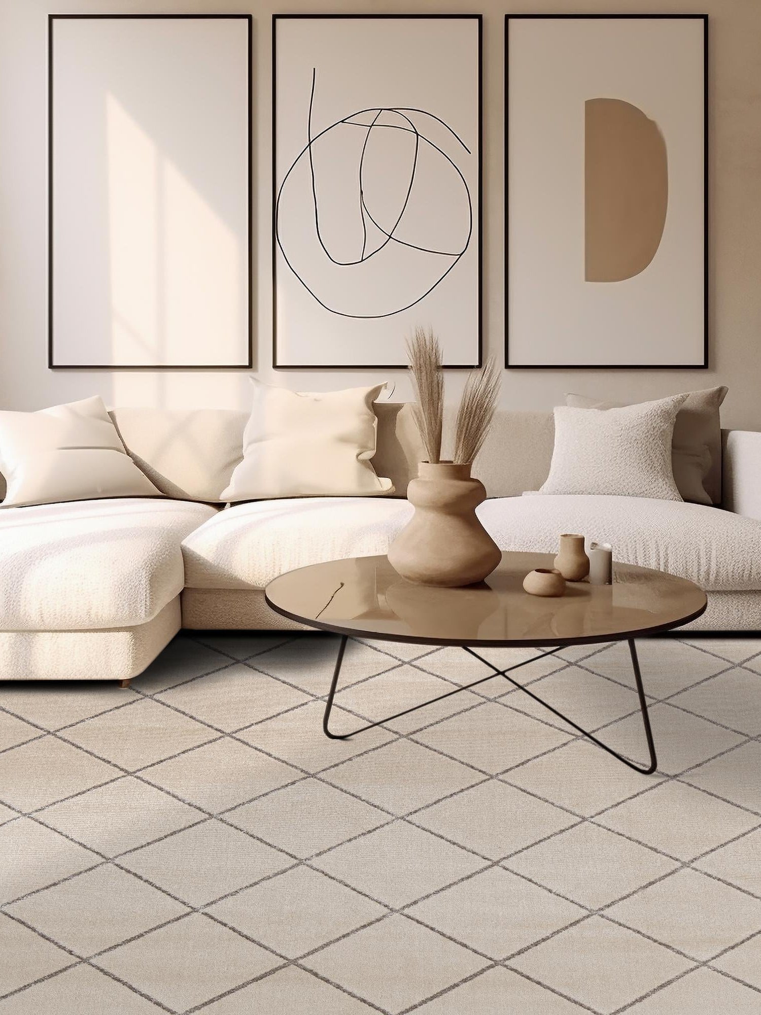 White and Silver 7' 10 x 7' 10 Vogue Geo Square Area Rug Geometric Glam Style Shiny Accents Carpet Mat for Unique Interior Design & Home Decor for Sale at Rug Engine