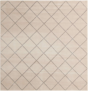 White and Silver 7' 10 x 7' 10 Vogue Geo Square Area Rug Geometric Glam Style Shiny Accents Carpet Mat for Unique Interior Design & Home Decor for Sale at Rug Engine
