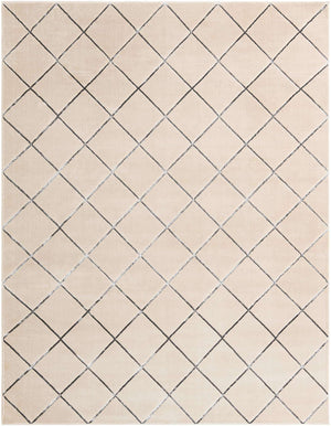White and Silver 7' 10 x 10' Vogue Geo Rectangle Area Rug Geometric Glam Style Shiny Accents Carpet Mat for Unique Interior Design & Home Decor for Sale at Rug Engine