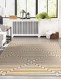 White and Gold 6' 1 x 9' Vogue Geo Rectangle Area Rug Geometric Glam Style Shiny Accents Carpet Mat for Unique Interior Design & Home Decor for Sale at Rug Engine