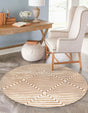 White and Gold 6' 1 x 6' 1 Vogue Geo Round Area Rug Geometric Glam Style Shiny Accents Carpet Mat for Unique Interior Design & Home Decor for Sale at Rug Engine