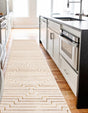 White and Gold 2' x 8' Vogue Geo Runner Area Rug Geometric Glam Style Shiny Accents Carpet Mat for Unique Interior Design & Home Decor for Sale at Rug Engine
