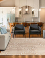 White and Gold 7' 10 x 7' 10 Vogue Geo Square Area Rug Geometric Glam Style Shiny Accents Carpet Mat for Unique Interior Design & Home Decor for Sale at Rug Engine