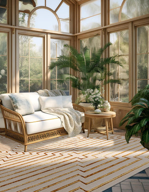 White and Gold 7' 10 x 7' 10 Vogue Geo Square Area Rug Geometric Glam Style Shiny Accents Carpet Mat for Unique Interior Design & Home Decor for Sale at Rug Engine