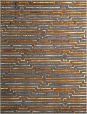 Gray and Gold 10' x 13' 1 Vogue Geo Rectangle Area Rug Geometric Glam Style Shiny Accents Carpet Mat for Unique Interior Design & Home Decor for Sale at Rug Engine