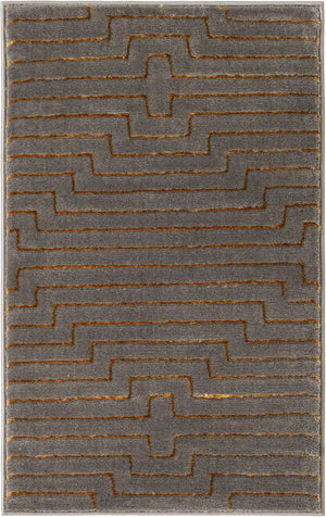 Gray and Gold 2' x 3' 1 Vogue Geo Rectangle Area Rug Geometric Glam Style Shiny Accents Carpet Mat for Unique Interior Design & Home Decor for Sale at Rug Engine