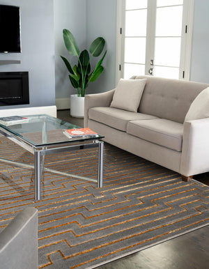 Gray and Gold 2' x 3' 1 Vogue Geo Rectangle Area Rug Geometric Glam Style Shiny Accents Carpet Mat for Unique Interior Design & Home Decor for Sale at Rug Engine