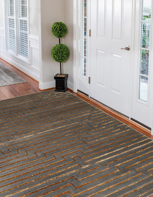 Gray and Gold 2' x 3' 1 Vogue Geo Rectangle Area Rug Geometric Glam Style Shiny Accents Carpet Mat for Unique Interior Design & Home Decor for Sale at Rug Engine