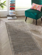 Gray and Gold 2' x 6' 1 Vogue Geo Runner Area Rug Geometric Glam Style Shiny Accents Carpet Mat for Unique Interior Design & Home Decor for Sale at Rug Engine