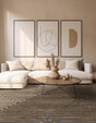 Gray and Gold 7' 10 x 7' 10 Vogue Geo Square Area Rug Geometric Glam Style Shiny Accents Carpet Mat for Unique Interior Design & Home Decor for Sale at Rug Engine