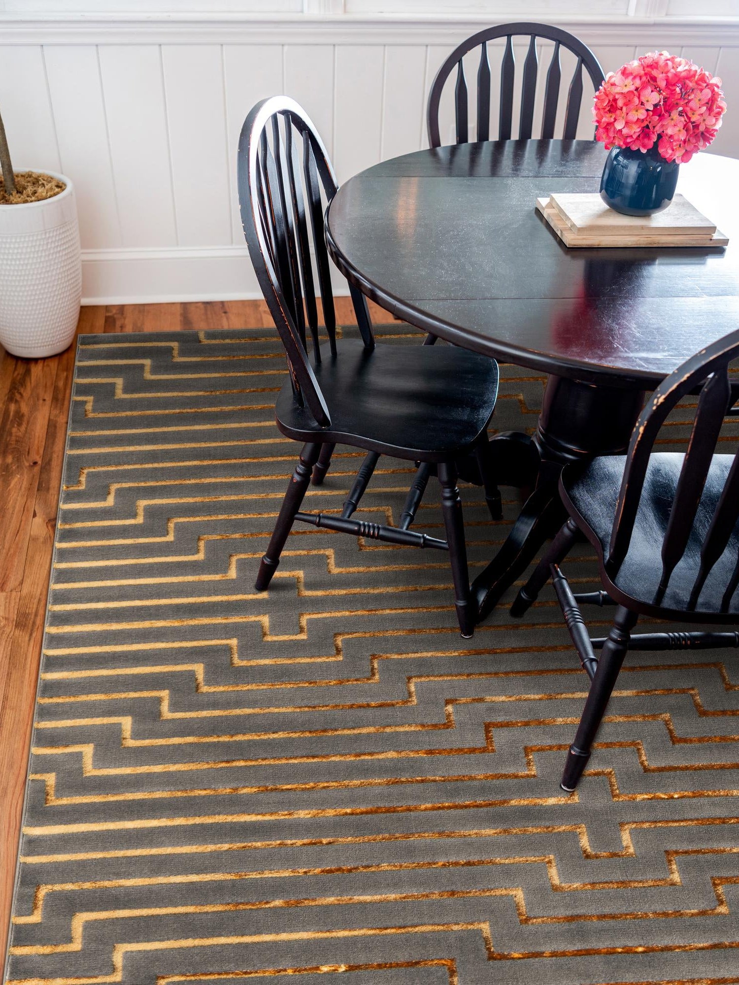 Gray and Gold 10' x 10' Vogue Geo Square Area Rug Geometric Glam Style Shiny Accents Carpet Mat for Unique Interior Design & Home Decor for Sale at Rug Engine
