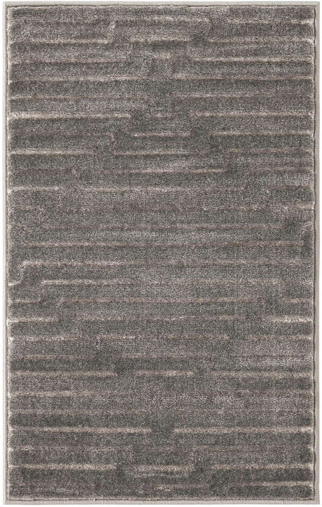 Gray and Silver 2' x 3' 1 Vogue Geo Rectangle Area Rug Geometric Glam Style Shiny Accents Carpet Mat for Unique Interior Design & Home Decor for Sale at Rug Engine