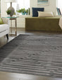 Gray and Silver 4' 1 x 6' 1 Vogue Geo Rectangle Area Rug Geometric Glam Style Shiny Accents Carpet Mat for Unique Interior Design & Home Decor for Sale at Rug Engine
