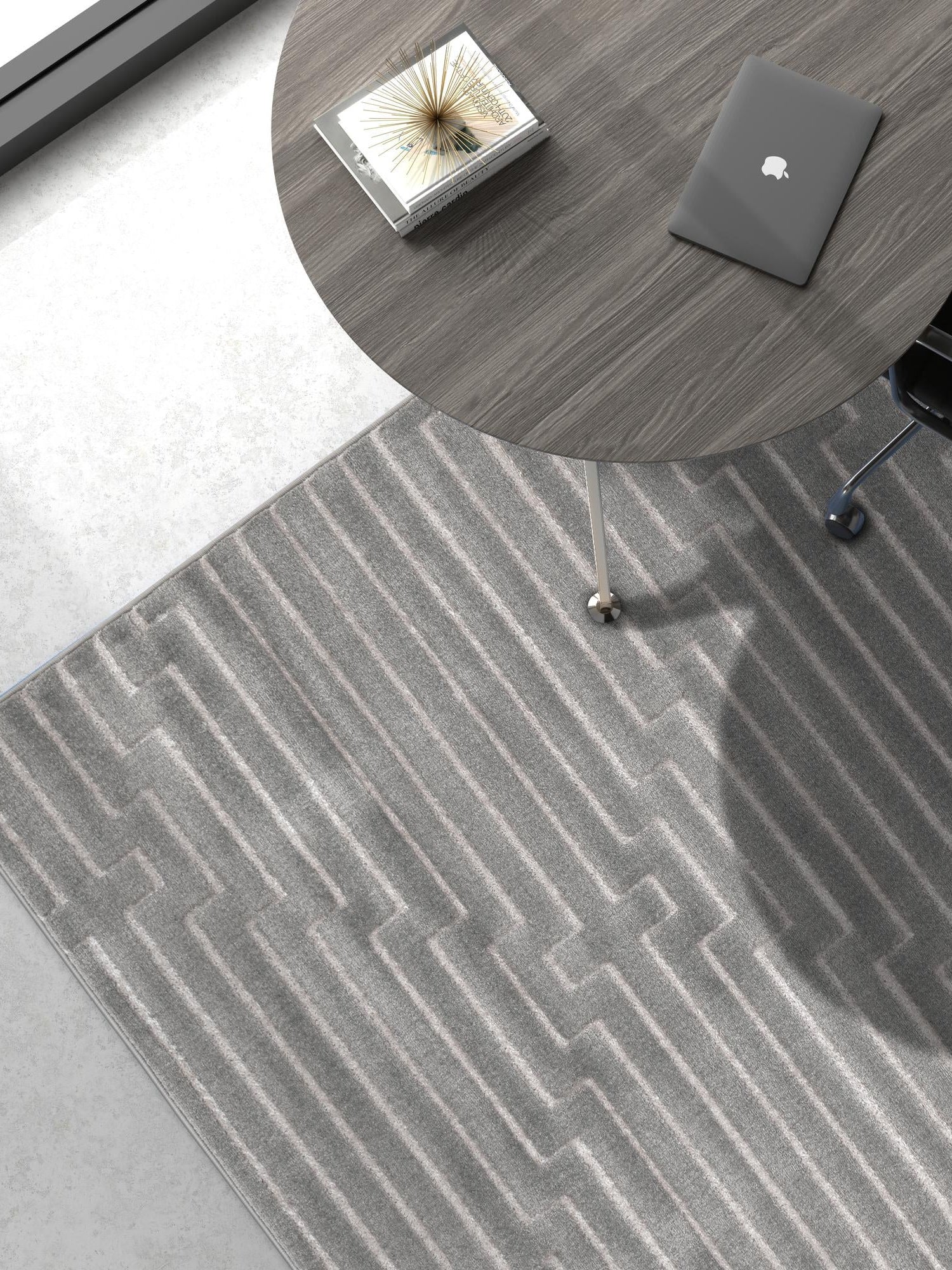 Gray and Silver 9' x 12' Vogue Geo Rectangle Area Rug Geometric Glam Style Shiny Accents Carpet Mat for Unique Interior Design & Home Decor for Sale at Rug Engine