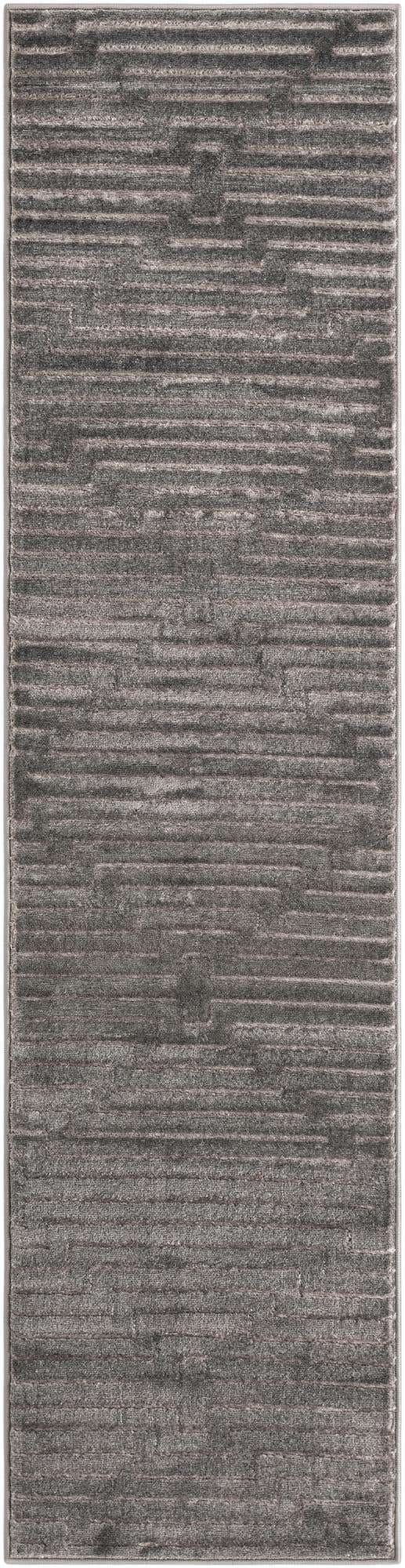 Gray and Silver 2' x 8' Vogue Geo Runner Area Rug Geometric Glam Style Shiny Accents Carpet Mat for Unique Interior Design & Home Decor for Sale at Rug Engine