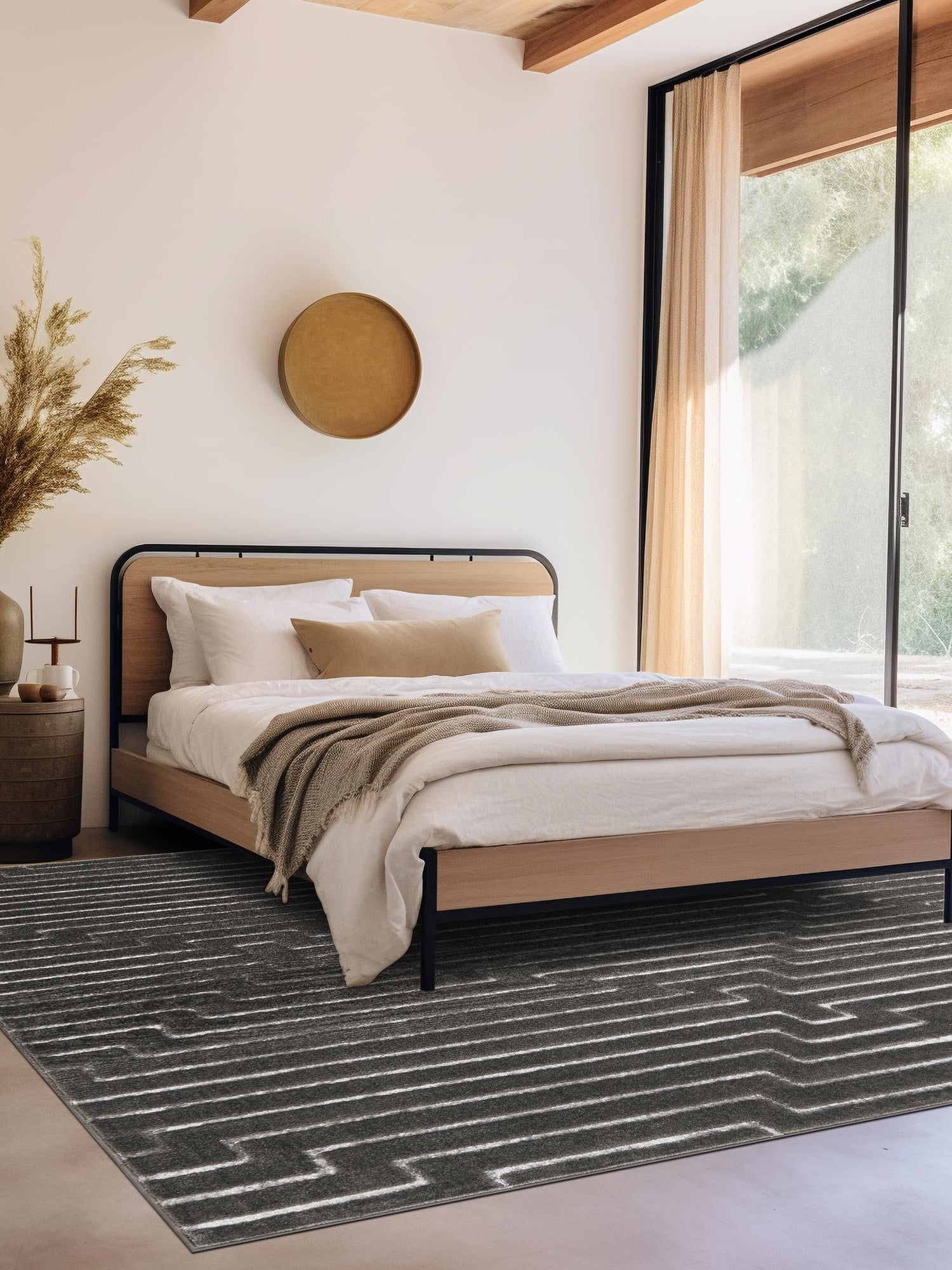 Gray and Silver 10' x 10' Vogue Geo Square Area Rug Geometric Glam Style Shiny Accents Carpet Mat for Unique Interior Design & Home Decor for Sale at Rug Engine