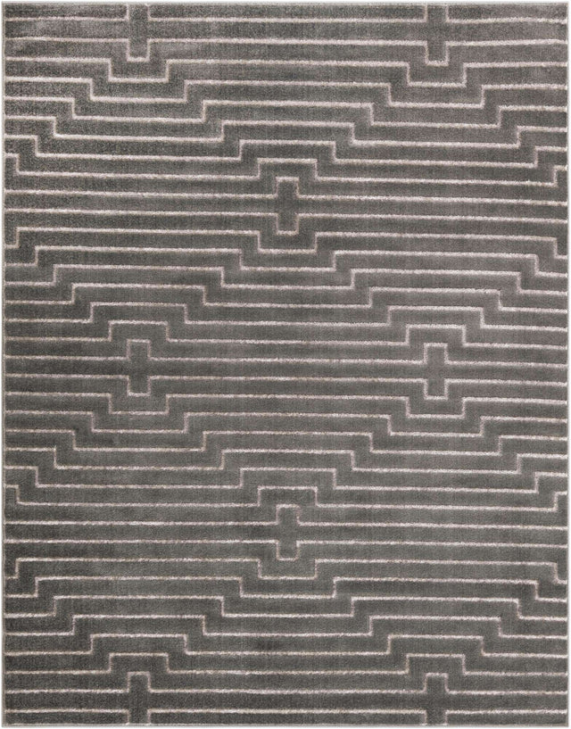 Gray and Silver 7' 10 x 10' Vogue Geo Rectangle Area Rug Geometric Glam Style Shiny Accents Carpet Mat for Unique Interior Design & Home Decor for Sale at Rug Engine