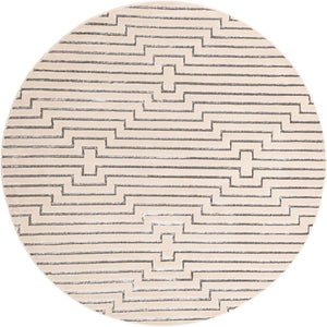 White and Silver 10' x 10' Vogue Geo Round Area Rug Geometric Glam Style Shiny Accents Carpet Mat for Unique Interior Design & Home Decor for Sale at Rug Engine