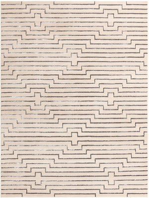 White and Silver 10' x 13' 1 Vogue Geo Rectangle Area Rug Geometric Glam Style Shiny Accents Carpet Mat for Unique Interior Design & Home Decor for Sale at Rug Engine
