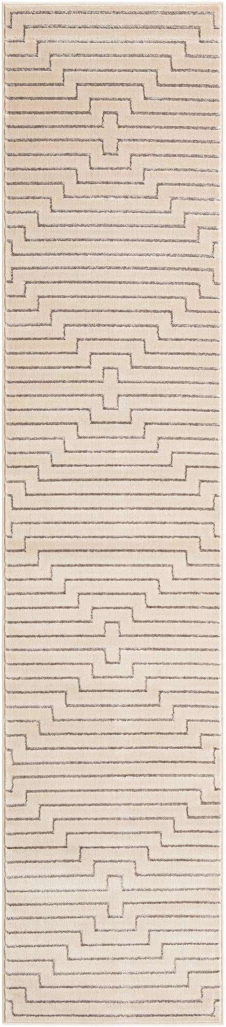 White and Silver 2' 7 x 12' Vogue Geo Runner Area Rug Geometric Glam Style Shiny Accents Carpet Mat for Unique Interior Design & Home Decor for Sale at Rug Engine