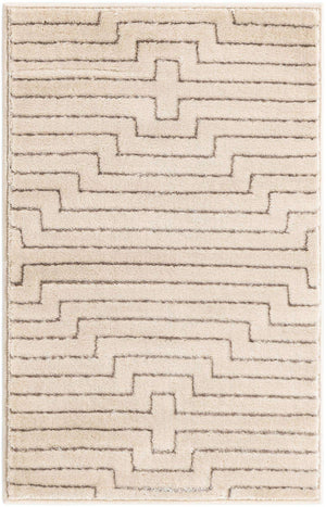 White and Silver 2' x 3' 1 Vogue Geo Rectangle Area Rug Geometric Glam Style Shiny Accents Carpet Mat for Unique Interior Design & Home Decor for Sale at Rug Engine