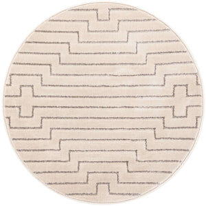 White and Silver 3' 1 x 3' 1 Vogue Geo Round Area Rug Geometric Glam Style Shiny Accents Carpet Mat for Unique Interior Design & Home Decor for Sale at Rug Engine