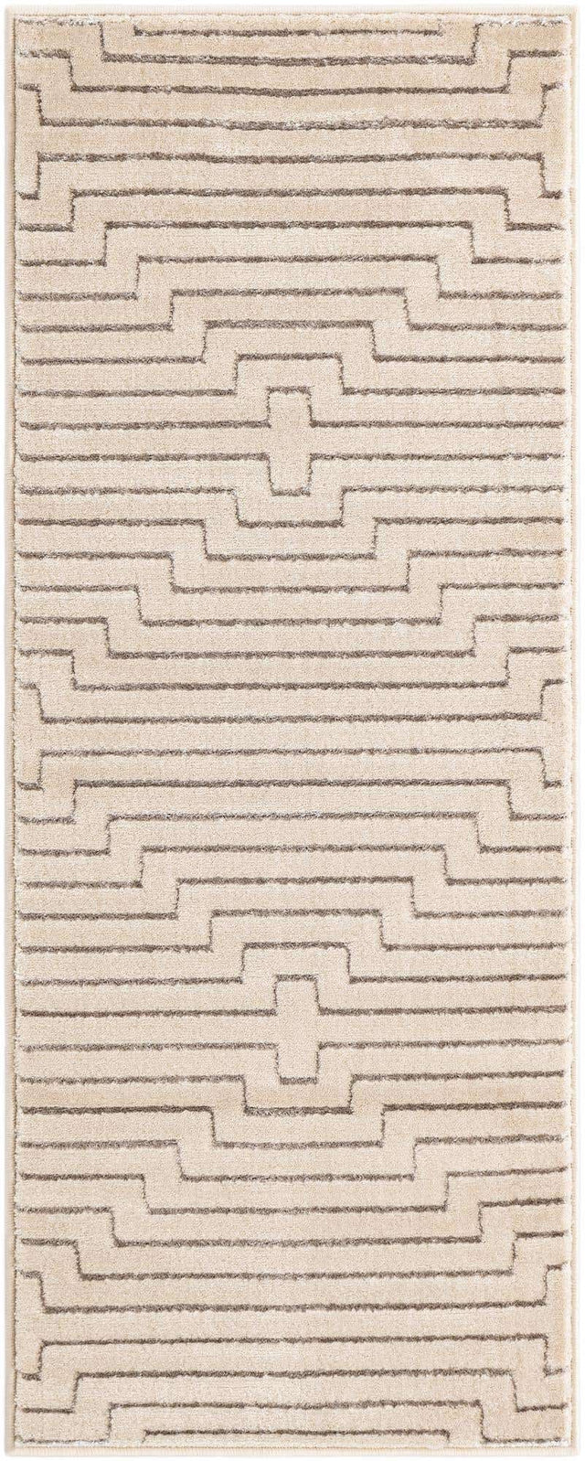 White and Silver 2' x 5' 1 Vogue Geo Runner Area Rug Geometric Glam Style Shiny Accents Carpet Mat for Unique Interior Design & Home Decor for Sale at Rug Engine