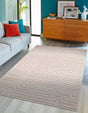 White and Silver 5' 3 x 7' 1 Vogue Geo Rectangle Area Rug Geometric Glam Style Shiny Accents Carpet Mat for Unique Interior Design & Home Decor for Sale at Rug Engine