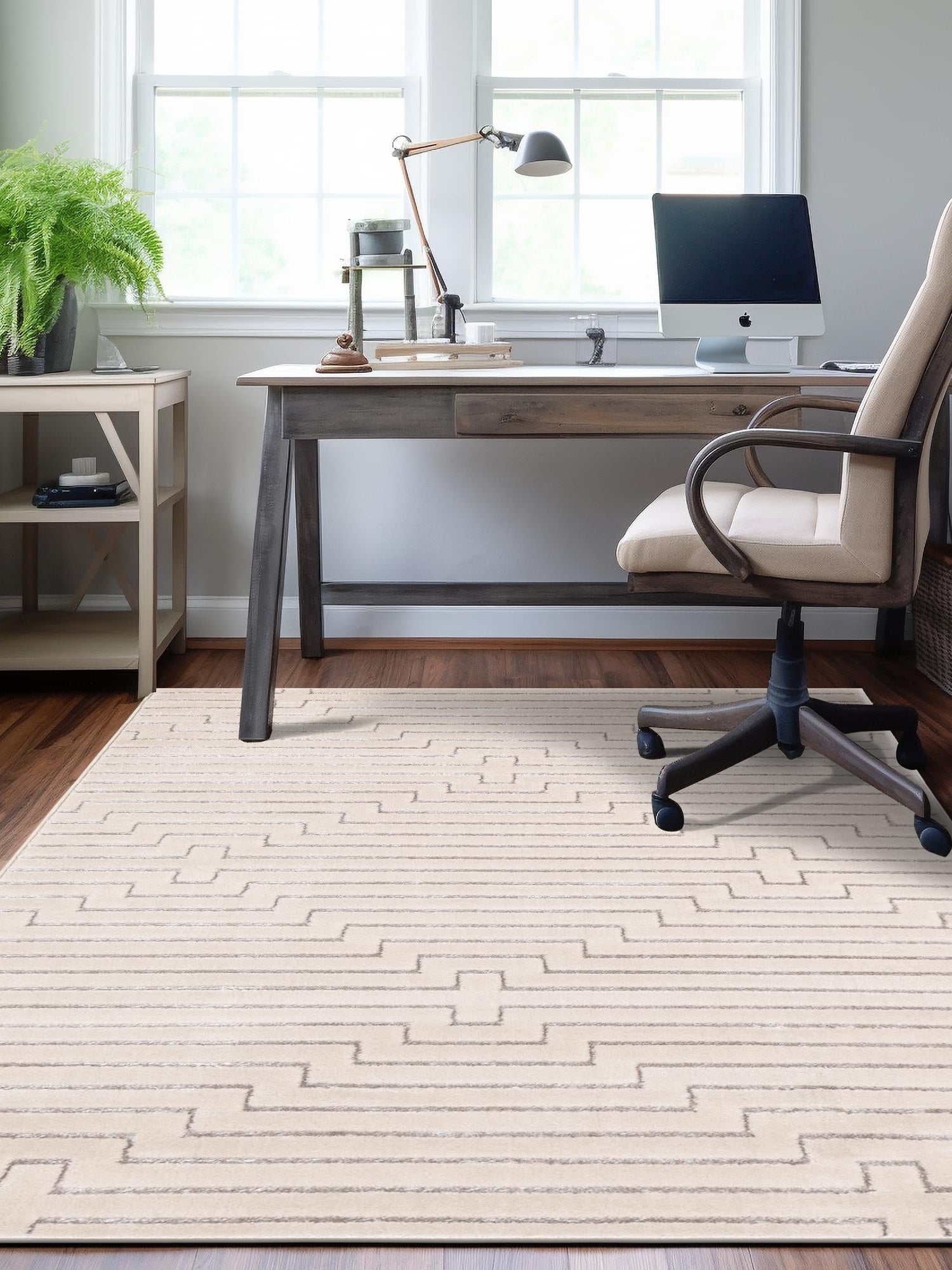 White and Silver 9' x 12' Vogue Geo Rectangle Area Rug Geometric Glam Style Shiny Accents Carpet Mat for Unique Interior Design & Home Decor for Sale at Rug Engine