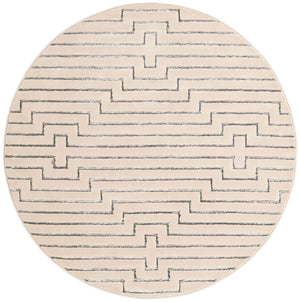 White and Silver 6' 1 x 6' 1 Vogue Geo Round Area Rug Geometric Glam Style Shiny Accents Carpet Mat for Unique Interior Design & Home Decor for Sale at Rug Engine