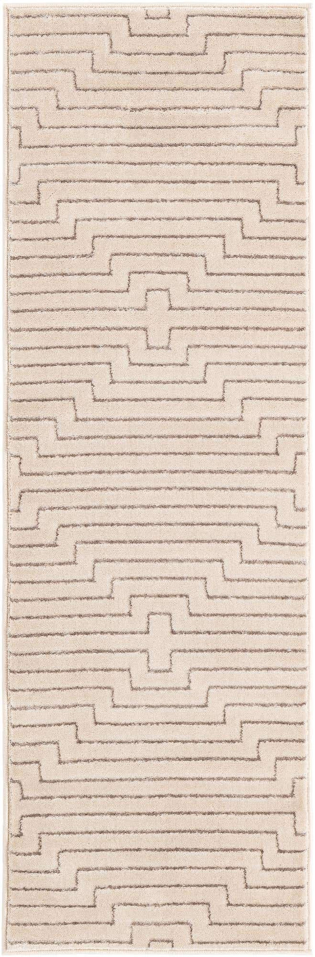 White and Silver 2' x 6' 1 Vogue Geo Runner Area Rug Geometric Glam Style Shiny Accents Carpet Mat for Unique Interior Design & Home Decor for Sale at Rug Engine