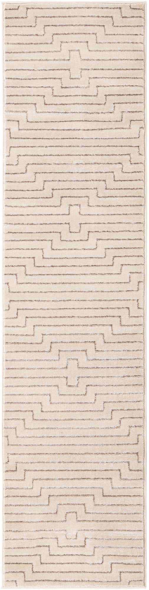 White and Silver 2' x 8' Vogue Geo Runner Area Rug Geometric Glam Style Shiny Accents Carpet Mat for Unique Interior Design & Home Decor for Sale at Rug Engine