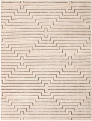 White and Silver 7' 10 x 10' Vogue Geo Rectangle Area Rug Geometric Glam Style Shiny Accents Carpet Mat for Unique Interior Design & Home Decor for Sale at Rug Engine