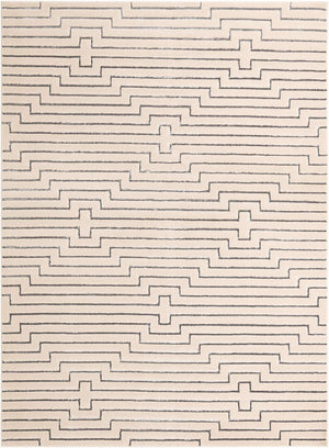 White and Silver 9' x 12' Vogue Geo Rectangle Area Rug Geometric Glam Style Shiny Accents Carpet Mat for Unique Interior Design & Home Decor for Sale at Rug Engine