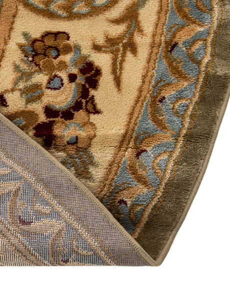 Green 7' 10 x 7' 10 Versailles Round Area Rug Classic Traditional Motif Indoor Carpet for Hallways, Dining Rooms, Bedrooms, Living Room, Office for Sale at Rug Engine