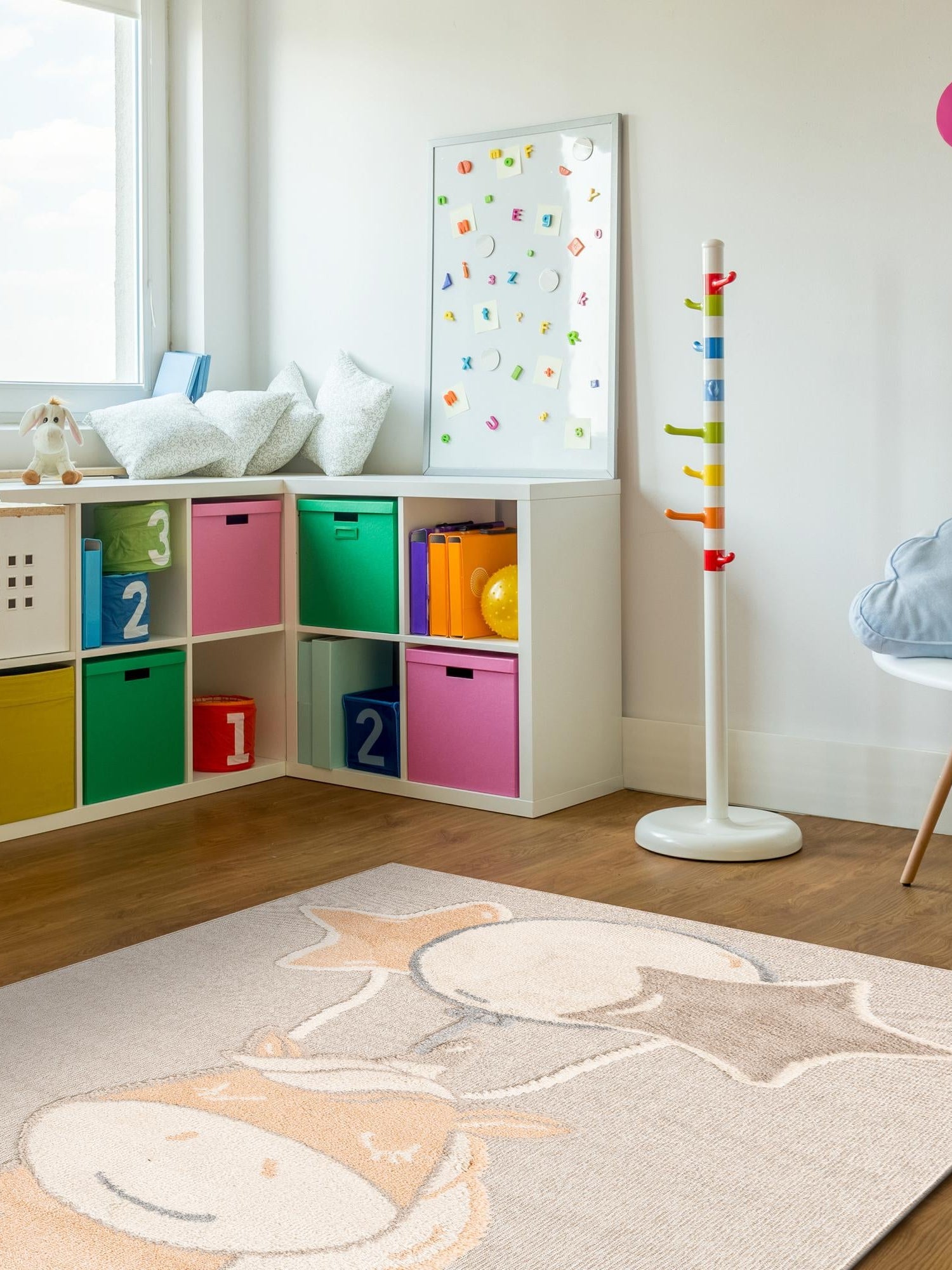 Peach Blossom 2' x 3' 1 Whimsy Kids Rectangle Area Rug for Baby Nursery, Toddler Playroom,  Bedrooms Playful Fun Design Easy Clean Carpet for Sale at Rug Engine