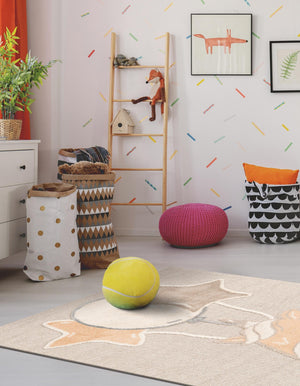 Peach Blossom 6' 1 x 9' Whimsy Kids Rectangle Rug