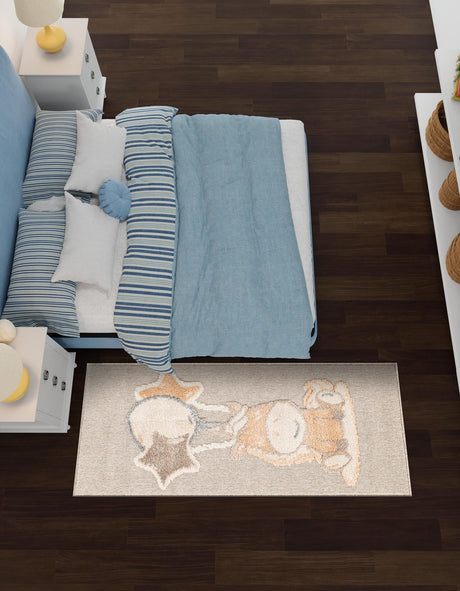 Peach Blossom 2' 7 x 8' Whimsy Kids Runner Area Rug for Baby Nursery, Toddler Playroom,  Bedrooms Playful Fun Design Easy Clean Carpet for Sale at Rug Engine