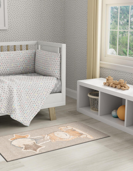 Peach Blossom 2' 7 x 8' Whimsy Kids Runner Area Rug for Baby Nursery, Toddler Playroom,  Bedrooms Playful Fun Design Easy Clean Carpet for Sale at Rug Engine