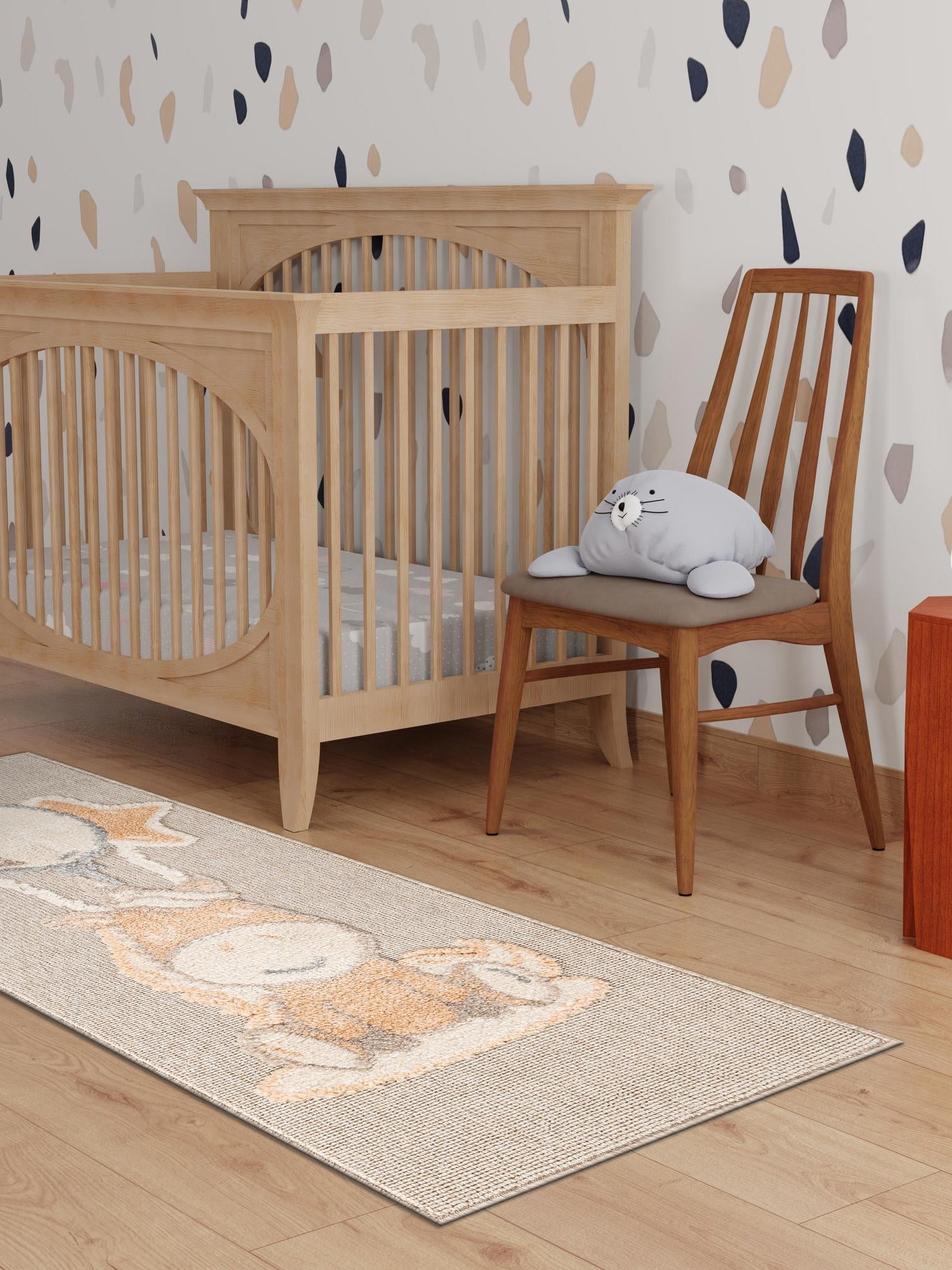 Peach Blossom 2' x 4' 1 Whimsy Kids Runner Area Rug for Baby Nursery, Toddler Playroom,  Bedrooms Playful Fun Design Easy Clean Carpet for Sale at Rug Engine