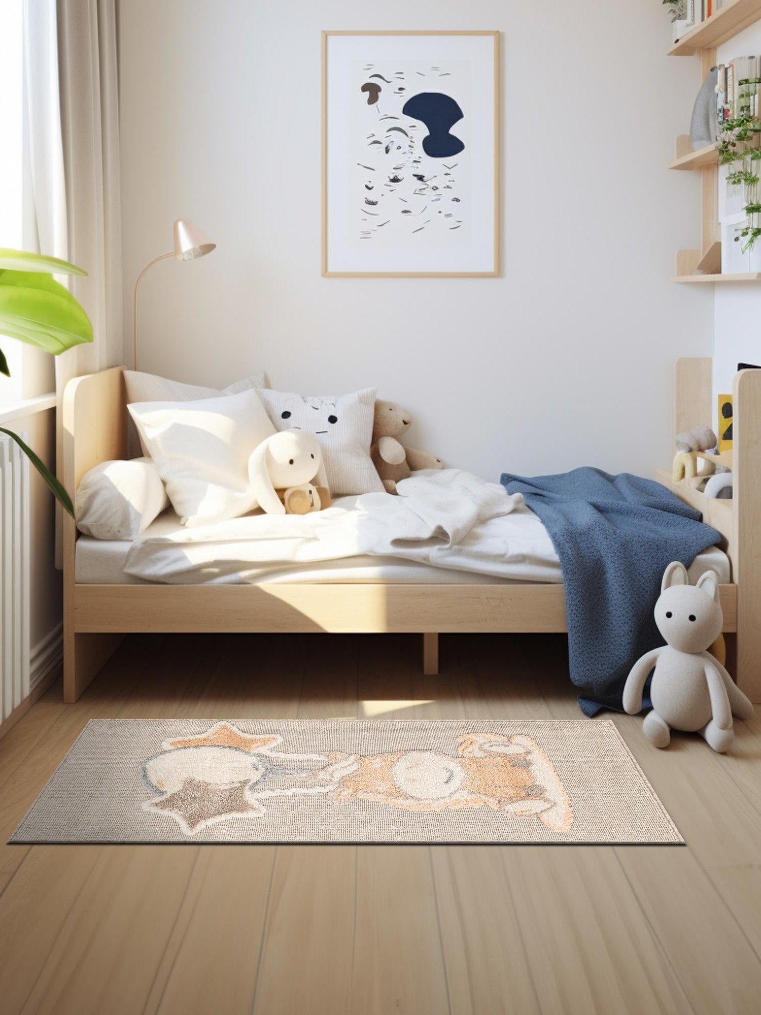 Peach Blossom 2' 7 x 6' 1 Whimsy Kids Runner Area Rug for Baby Nursery, Toddler Playroom,  Bedrooms Playful Fun Design Easy Clean Carpet for Sale at Rug Engine