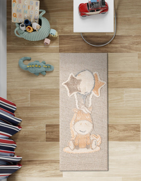 Peach Blossom 2' 7 x 8' Whimsy Kids Runner Area Rug for Baby Nursery, Toddler Playroom,  Bedrooms Playful Fun Design Easy Clean Carpet for Sale at Rug Engine