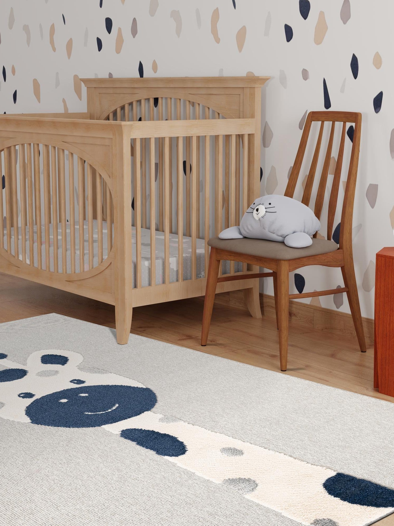 Gray 9' x 12' Whimsy Kids Rectangle Area Rug for Baby Nursery, Toddler Playroom,  Bedrooms Playful Fun Design Easy Clean Carpet for Sale at Rug Engine